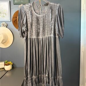 POL NWOT Gray Embroidered Lace Woman’s Dress Size: Small